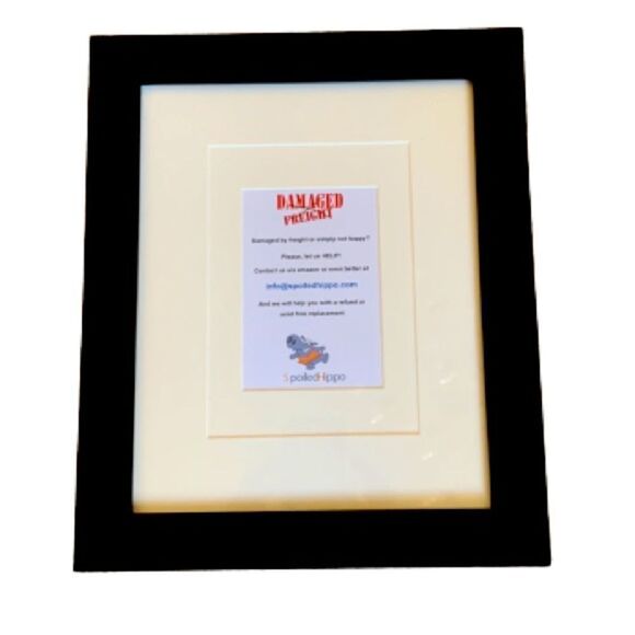 Set of 2 Black Wood 8x10 Gallery Frames – Matted for 5x7 or 3x5 Photo Display - Picture 1 of 5